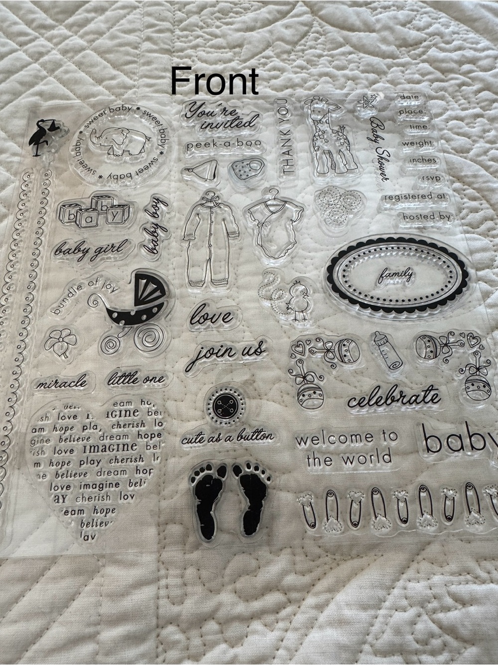 Clear Baby-Themed Craft Stamp Set - Picture 2 of 4